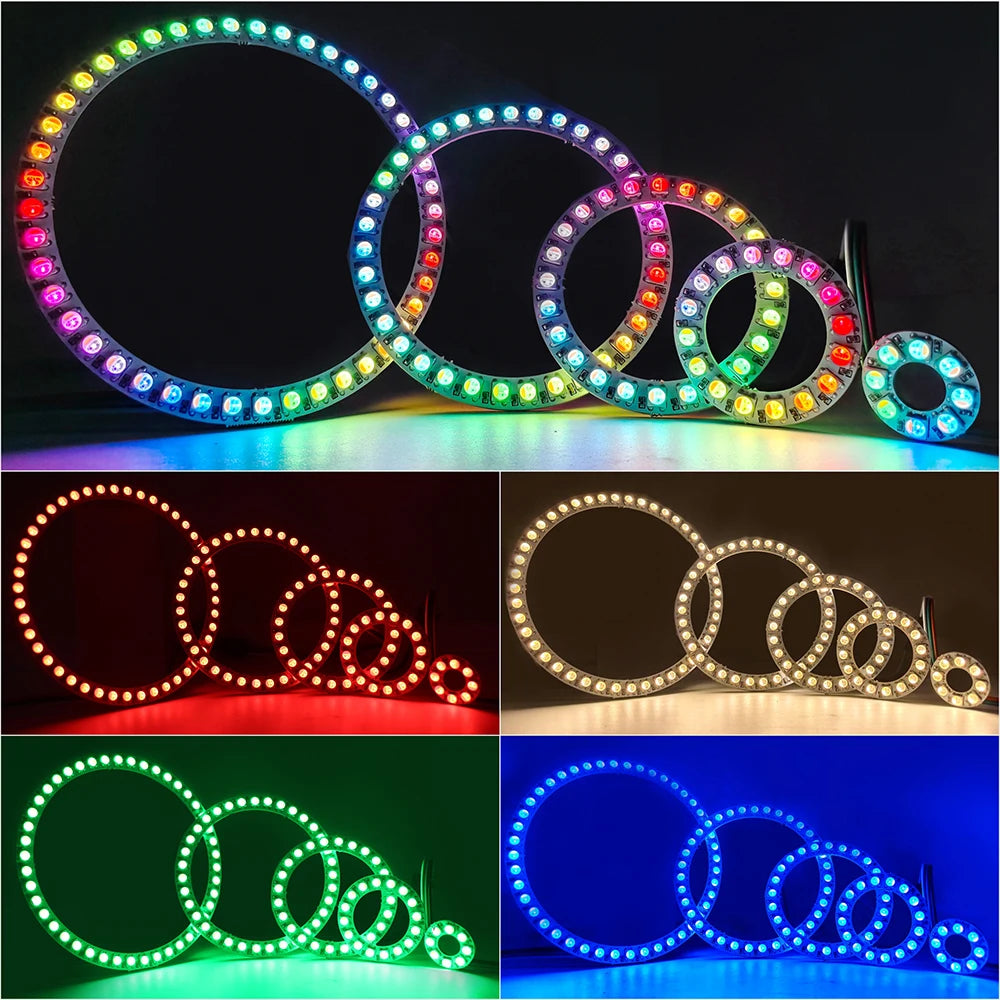 6812 RGBW WW CW LED Ring Individually Addressable RGBW Light Ring SMD 5050 RGBW Led Modules Light 8/16/24/35/45Leds LED Pixel 5V