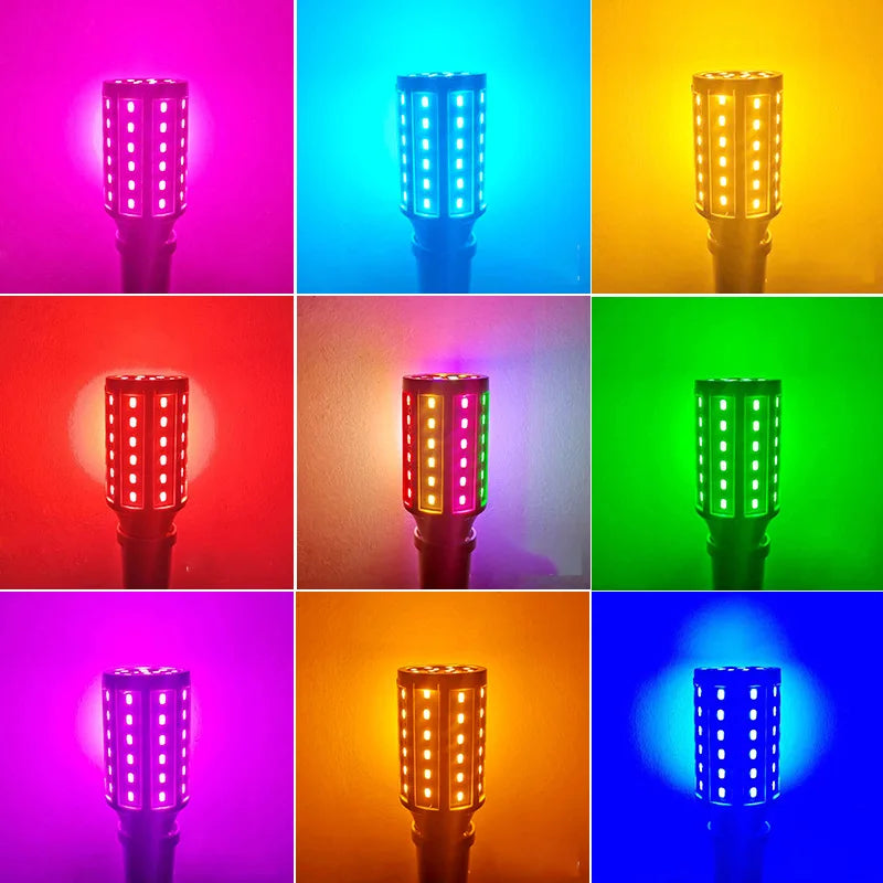 5W 10W 15W 20W 30W E27 LED Corn Lamp Indoor Lighting Home Lamp Green Pink Garden Lawn Landscape Decorative Light Bulbs SMD5730