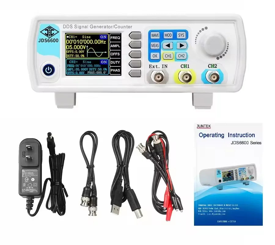 JUNTEK JDS6600 series 15MHz-60MHz DDS function signal generator CNC dual-channel frequency counter Arbitrary waveform generator