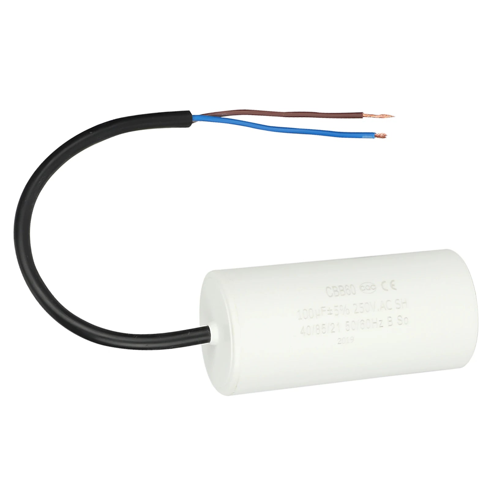 CBB60 Capacitor CBB60 Run Capacitor with Wire  250V AC 100uF 50/60Hz for Motor Air Compressor Run Capacitor Motor Capacitor