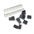 5/10Sets 2540 3+1P KF2510 3P Male Female Connector Housing 4Pin 2.54mm Pitch Black with Metal Terminal Pins