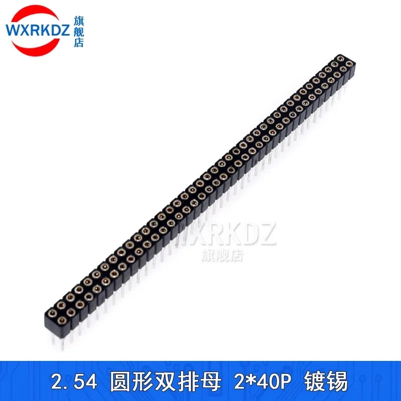 1x40P 1.27mm 2.0mm 2.54mm Round Hole Male Tin Gold Female Pin Header Single Row 0.1" Breakable PCB IC Crystal Transistor Socket