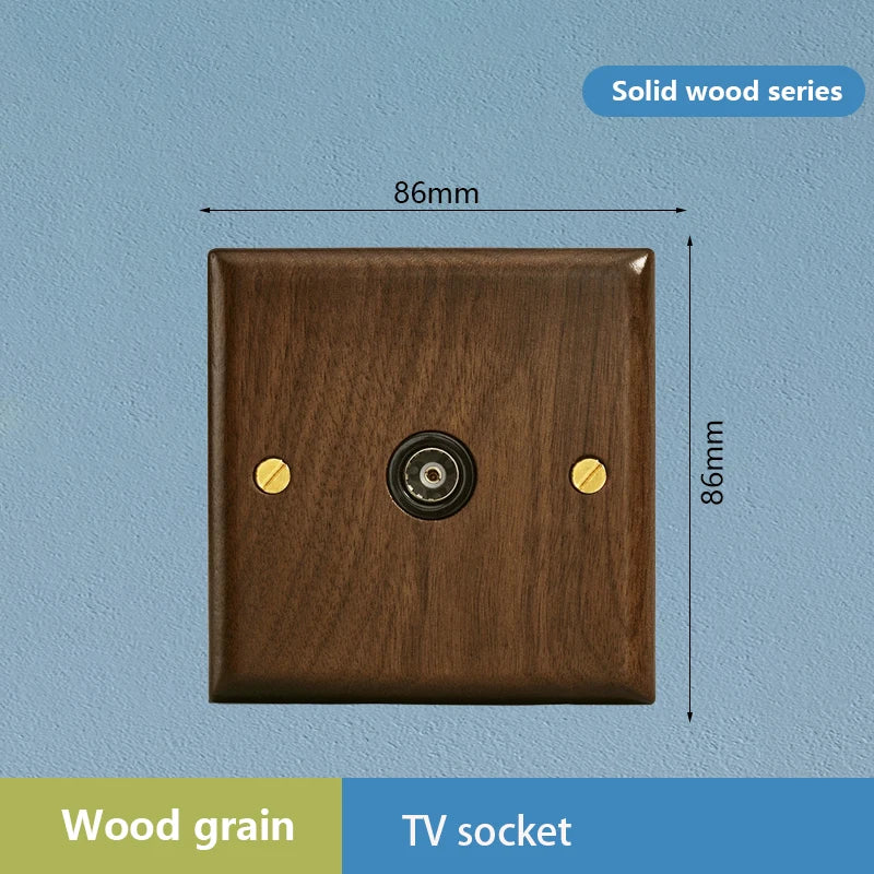 1/2/3/4gang1/2way European Vintage Passage Wall Light Solid Wood Brass Toggle Panel Switch Power Outlet, Antique Home Decor