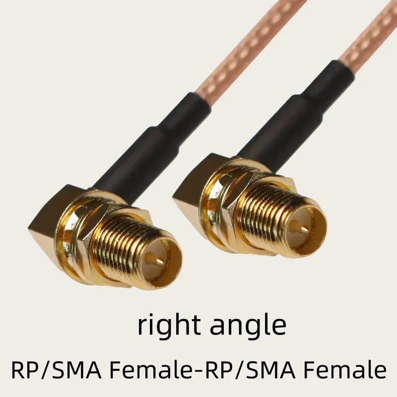 RG316 Cable SMA to SMA RP SMA Male Plug & Female Jack Right Angle Connector Coax Jumper Pigtail Cable