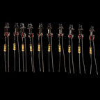 High Quality 10Pcs Neon Light Bulbs 4*10mm 5*13mm Main Power Indicator With Resistance 220V Red/Blue/Green