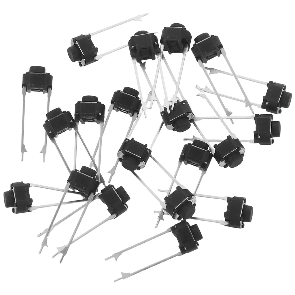 20Pcs Micro Momentary Tactile Push Button Small 2 Pin Surface Mount Switch for Breadboard Electronics Overhead Panel