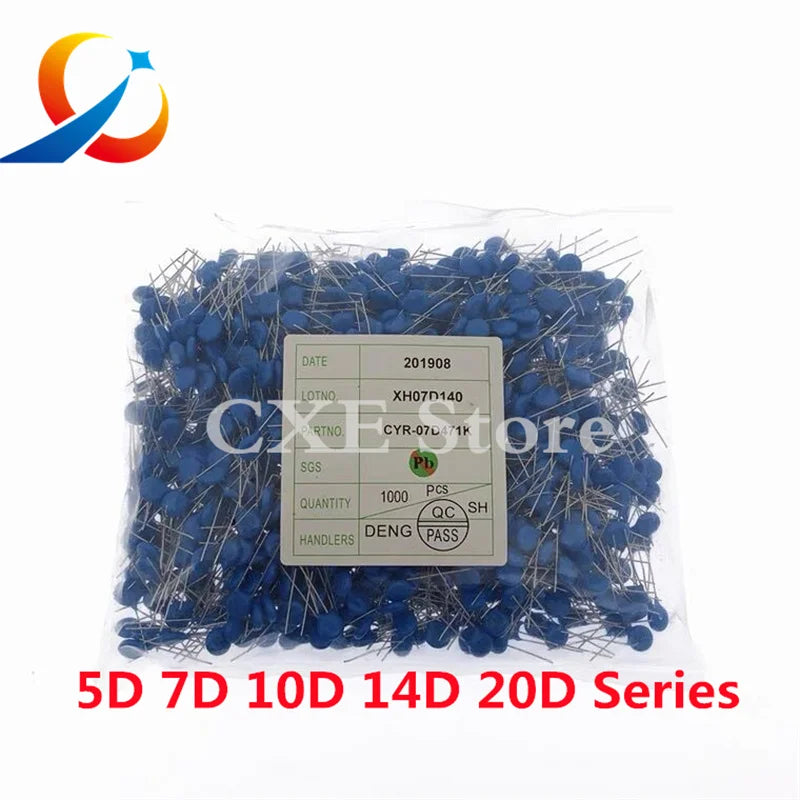 10PCS Varistor 05D 07D 10D 14D 20D 05D471K 07D391K 7D431K 7D471K 10D470K 10D101K 10D271K 10D471K 14D471K 14D220K 20D431K 20D471K
