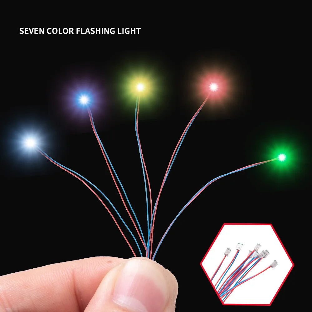 10pcs Flashing LED SMD 0805 3V Lamp Model Train Pre-soldere 30cm Connection Train Railway Layout/Starship/Robot/Cars Scene Decor