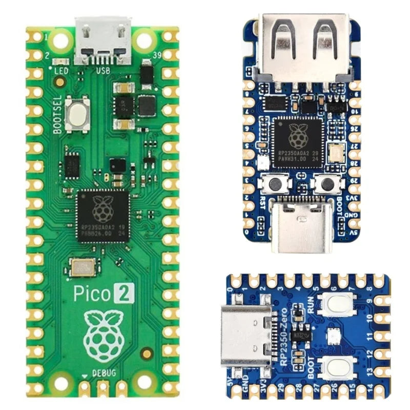 (In Stock) Raspberry Pi RP2350 USB A/C/Zero Development Board RP2350A Waveshare Expansion Board Programmable Pi Pico 2 Type-A/C