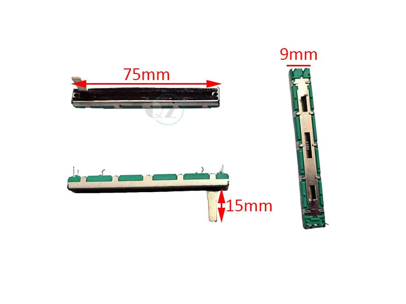 5PCS Straight Slide Liner Potentiometer Mixer Fader Variable Resistors B103 10K Ohm 75mm Dual Channel Fader A10K A20K A50K D10K