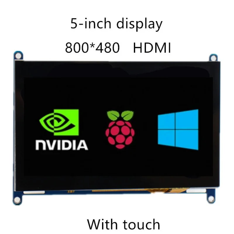 5 Inch IPS LCD HDMI 800 x 480 Capacitive Touch Screen LCD Display, Suitable For Sony PS4/Raspberry Pi/PC