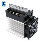LCTC Three Phase Solid State Relay SSR With Heat Sink 40A 3-Three DC to AC AC To AC 3-32VDC Control For Switch On-Off