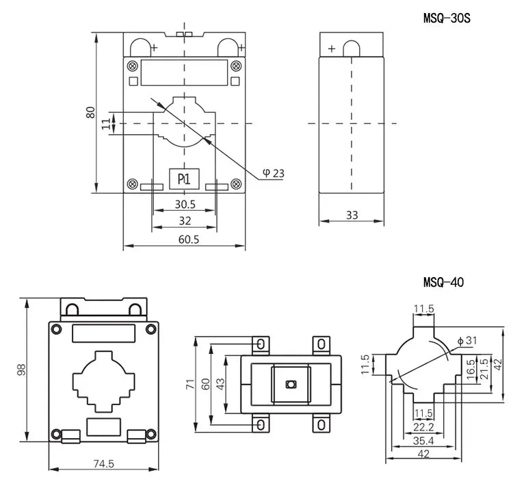 MSQ-30B Current Transformer  5/5A 10/5A 15/5A 20/5A 30/5A 150/5A MES-30B