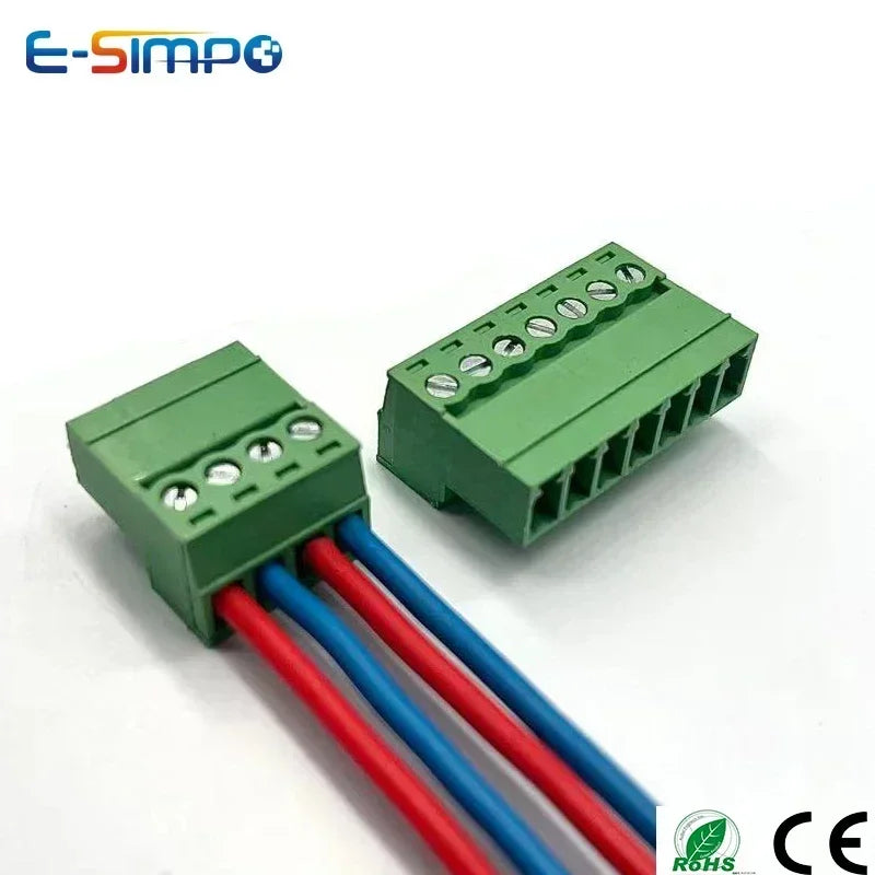 5Pairs 2EDGRK 15EDGRK-3.5mm 3.81mm 2-24P Right Angle Screw Plug Male+Female Socket 28-16AWG Wire Screw Terminal Block Connector