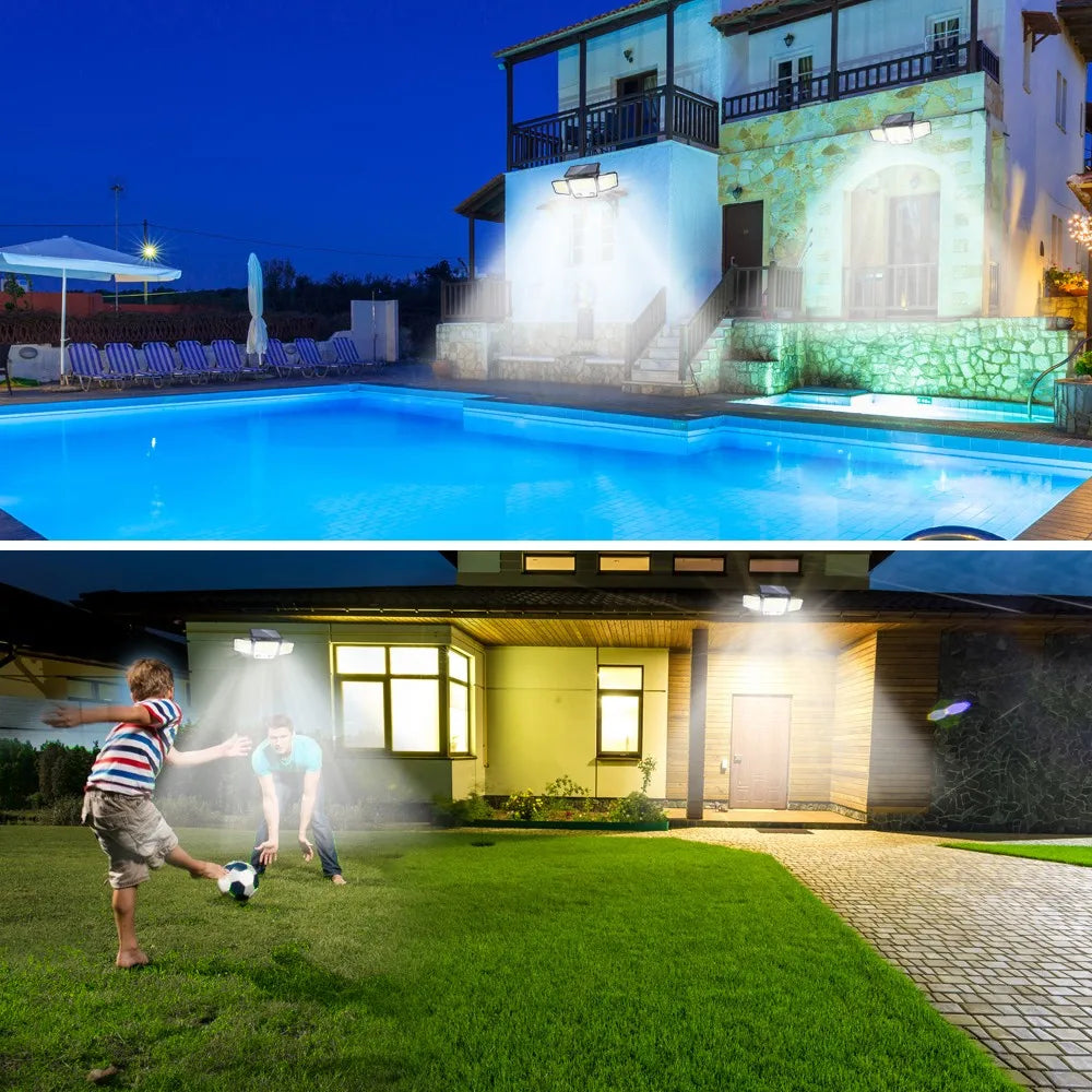 3 Heads Solar Motion Sensor Lights 236/223LED Solar Security Flood Lights Waterproof 3 Modes Wall Light Garden Yard Patio Pathwa