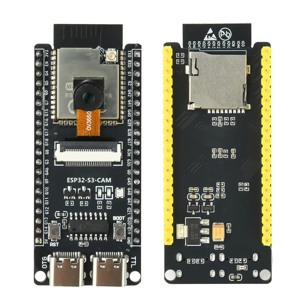 ESP ESP32-S3 CAM WiFi Bluetooth Development Board Module onboard ESP32-S3 N16R8 dual TYPE-C OV2640 /OV5640/OV3660 Camera