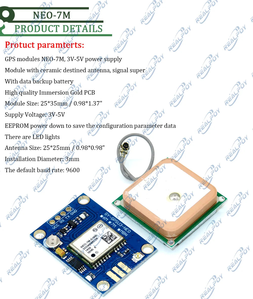 GY-NEO6MV2 GY-NEO7MV2 GY-NEO8MV2 NEO-6M NEO-7M NEO-8M GPS Module with Flight Control EEPROM MWC APM2.5 large antenna for arduino