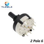 1PCS RS26 Plastic 4 Pole 3 Position Rotary Band Switch 2 Pole6 Position  1 Pole12 Position Handle Length 21MM Axis Band Switch