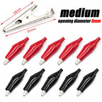 10Pcs Crocodile Type Clip 28 35 45mm Black Red Soft Plastic Coated Testing Probe Mini Alligator Test Clips