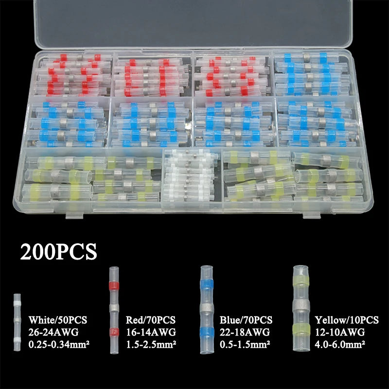 Waterproof Heat Shrink Butt Splices for A Secure Corrosion-Resistant Seal All-in-One Solder Seal Wire Connector Kit With Box