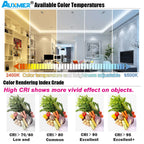Auxmer 2835 WWCW LED Strip Lights,120LEDs/m 240LEDs/m,CRI＞95 Super Bright Flex LED DC12/24V,5m/reel,CCT 2400~6500K,IP20,3SDCM