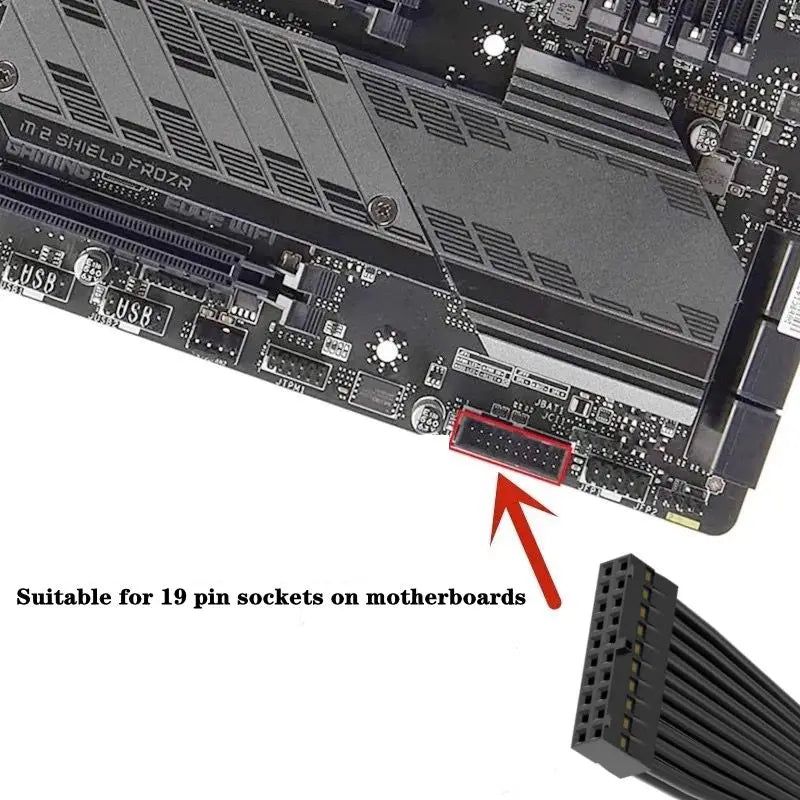 15/30cm 20 Pin Male to Female Extension Cable USB 3.0 Computer Front Panel Motherboard 19 Pin Soft Flat Ribbon Connection Cable