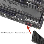 15/30cm 20 Pin Male to Female Extension Cable USB 3.0 Computer Front Panel Motherboard 19 Pin Soft Flat Ribbon Connection Cable