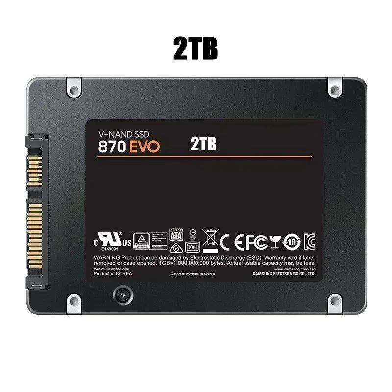 870 EVO 2TB SATA3 2 5 Inch SSD 560MB Read 530MB Write V NAND High Speed For PC Laptop Desktop Storage System Upgrade Pro Max