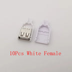 10Pcs USB 2.0 Type A 4 Pin Male Female Assembly Adapter Connector Soldering Type 5V USB-A Plug Socket Charging Data DIY Repair