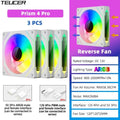 TEUCER Prism4 Forward/Reverse Fans 120MM 5V 3PIN ARGB 12V 4PIN PWM  2000RPM Hydraulic Bearing Design Stable&Quiet For Gamer