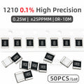 50pcs 1210 Thin Film Resistor 0.1% Low TCR High Precision SMD Chip Resistor 1R 2.2R 4.7R 10R 100R 1K 4.7K 10K 47K 100K 1M 10MOhm