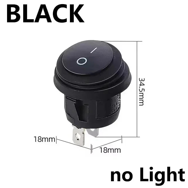 KCD1 Waterproof Round Button Rocker Switch KCD1 Boat-shaped Switches Push Button Switch ON OFF with Light 12V 220V