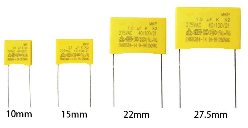 10PCS 275VAC Polypropylene Film Capacitor X2 0.01 0.1 0.15 0.022  0.22 0.33 0.47 0.56 0.68 1.2uf 104K 1uf Correction Capacitor