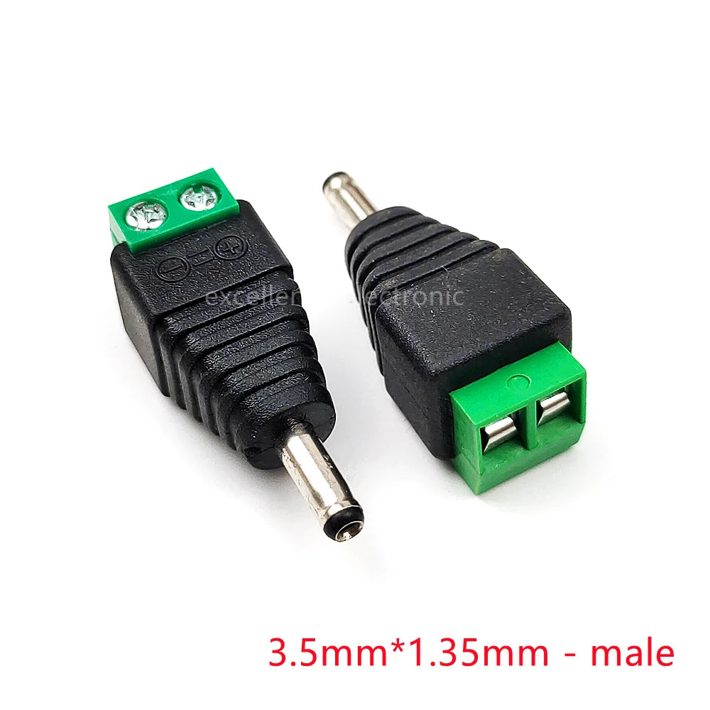 5/10Pcs Solderless DC Jack Plug Connector 3.5x1.35 5.5x2.1 5.5x2.5mm Male Female Adapter for LED Tape Surveillance Camera