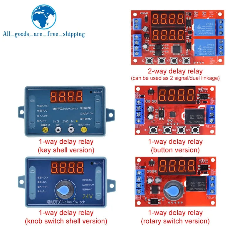 DC 5V 12V 24V 10A Adjustable Time Delay Relay Module 32 Modes LED Digital Timming Trigger Timer Control Switch Pulse Cycle