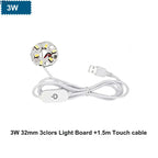 Warm White DC5V 3W USB LED Lights 5730 Chip Single/3 Color Reading Night Light Desk Book Tablet Lamp Switch Power Cable Dimmable