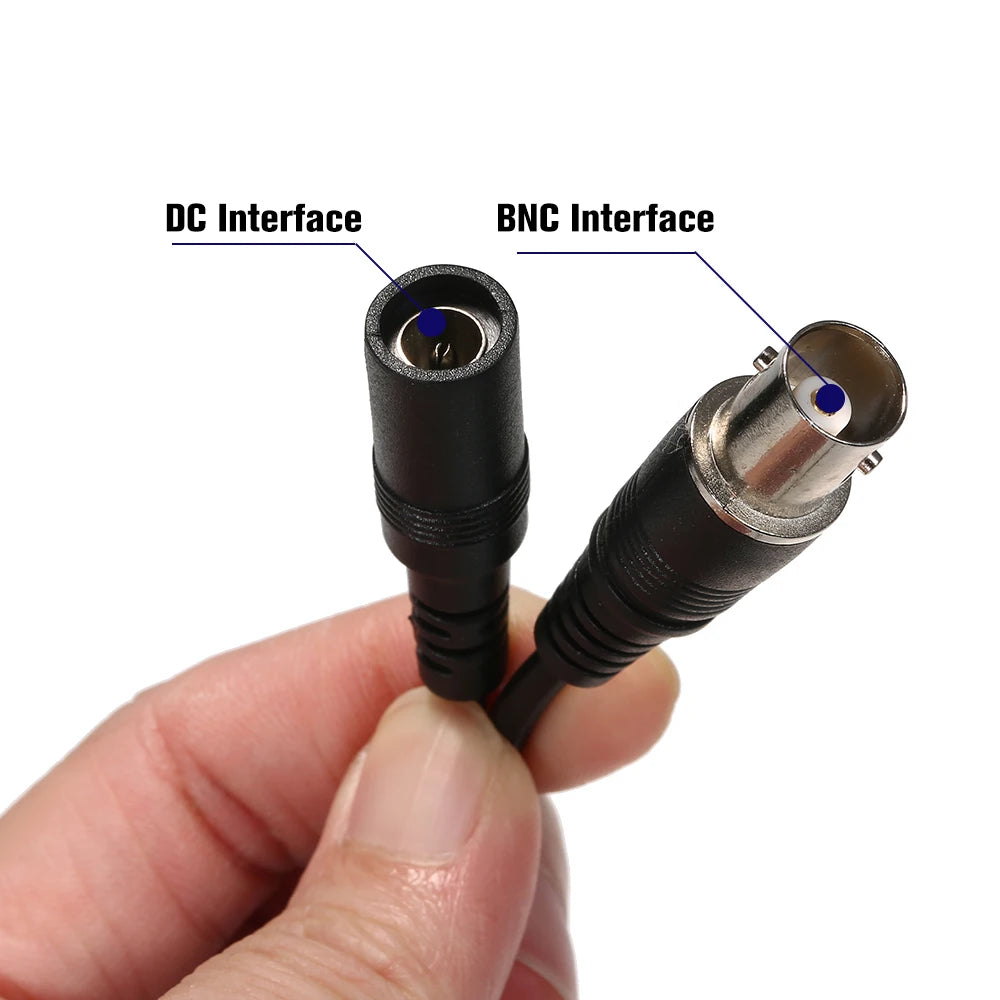 1pcs 60cm 5 Pin Analog BNC Video Cable Power Lead Wire F Video & DC Jack Female Cord for Analog CCTV Camera PCB Board