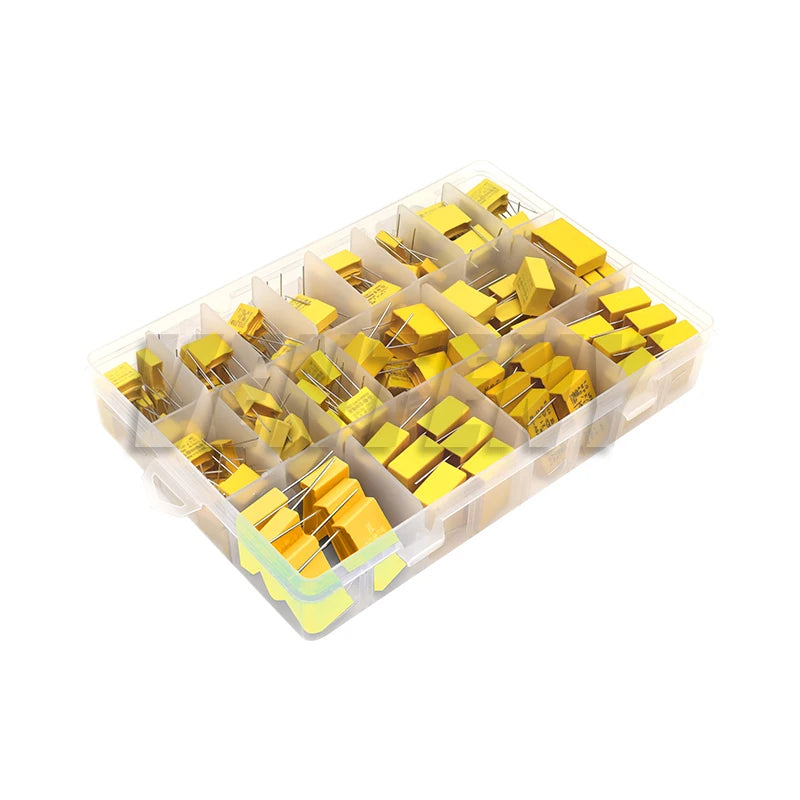 160pcs/Lot Polypropylene Film X2 Safety Capacitor Assorted Kit 275VAC 18Values 102K-225K 1NF-2.2UF Sample Set