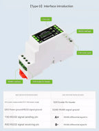 DIN-rail RS232 to RS485 serial communication converter module Active digital isolation Industrial communication