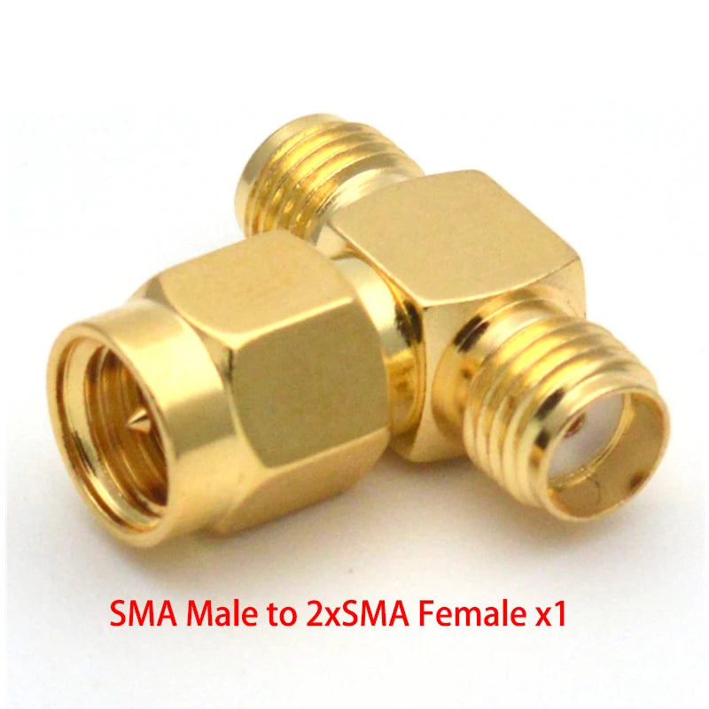 1 Piece RP-SMA Female Plug to 2 Dual RP SMA Female Triple T Type RF Adapter RPSMA 3 Way Splitter Coaxial Cable Connector