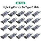 USB C To Lighning Adapter USB C Cable To IOS Fast Charging Connector Lighning Male to Type C Female Converter For iPhone