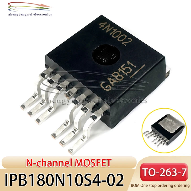 2PCS IPB180N10S4-02 4N1002 TO-263-7 N-channel 100V MOSFET High Current Low Internal Resistance Field-Effect Transistor