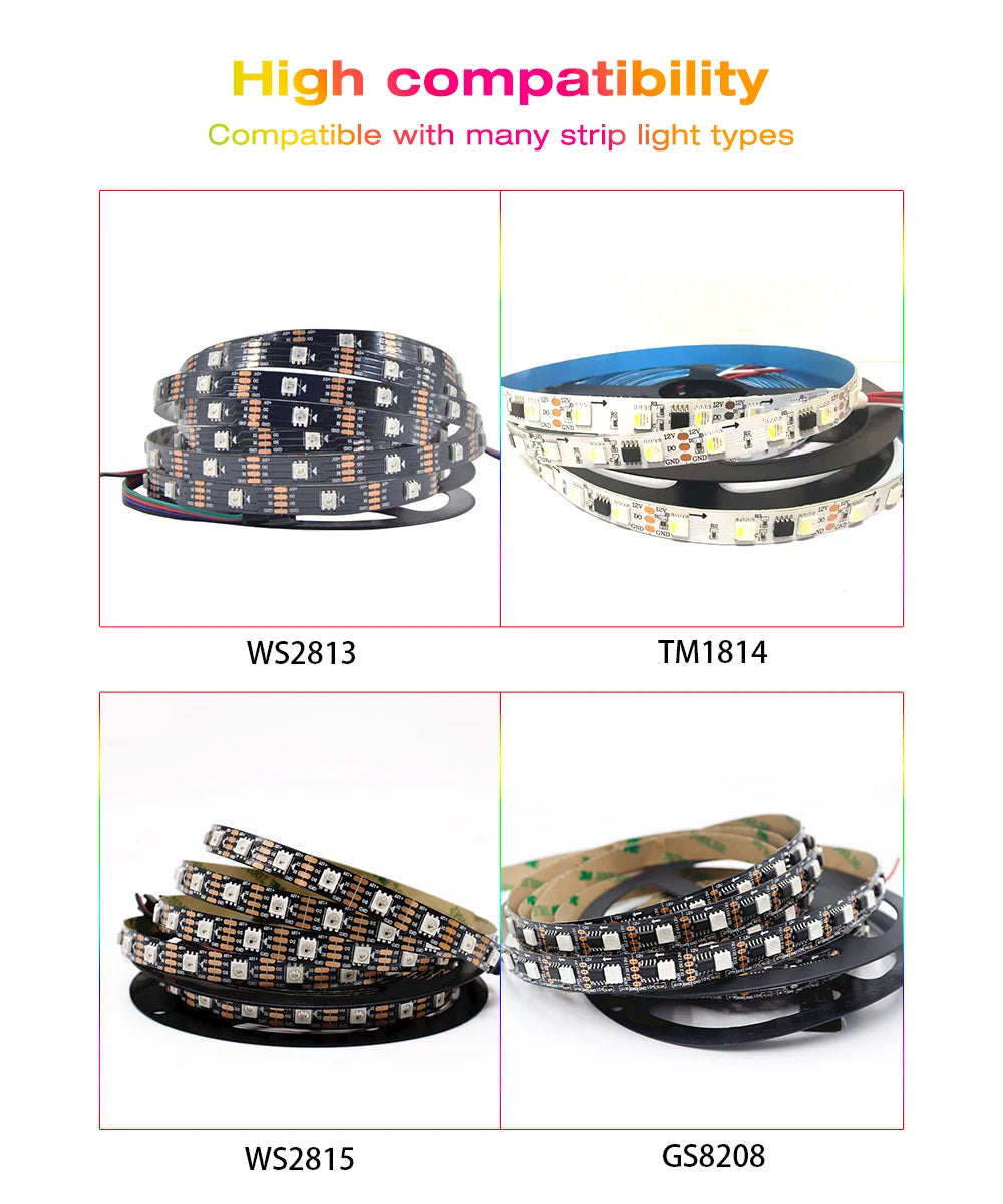 GLEDOPTO ESP32 WLED LED Controller DC5-24V DIY Dynamic Lighting Mode WS2811 WS2812b SK6812 TM1814 WS2813 WS2815 LED Strip Lights