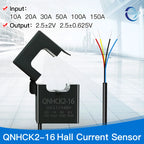 Hall Effect Current Sensor 2.5v 0.625V 1.65V 10A 20A 50A QNHCK2-16 Split Core Current Transducer Transformer Clamp CT 2.5V 2V