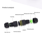 ip68 waterproof connector led connector2/3/4/5/6Pin Adapter terminal Outdoor rain proof of electric wireNo welding for screws