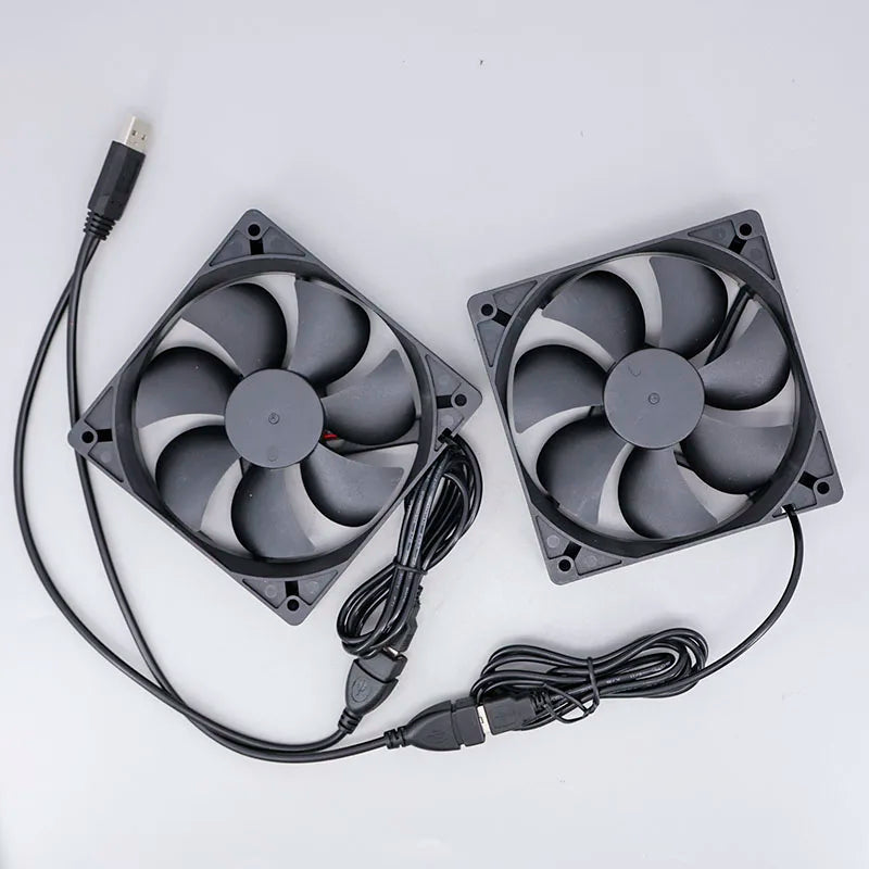 2 in 1 120mm 12cm 12025 DC USB Fan  5V 12V 24v 120mm*120mm*25mm Brushless USB Cooling Fan oil 2PIN PC Case Cooler 12cm E