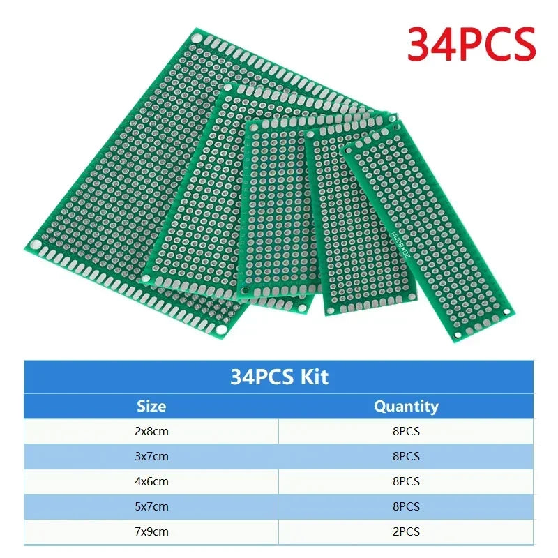 4PCS-40PCS Universal PCB Prototype Board Green Double Sided 2x8 3x7 4x6 5x7 7x9CM Protoboard Breadboard DIY Electronic Kit