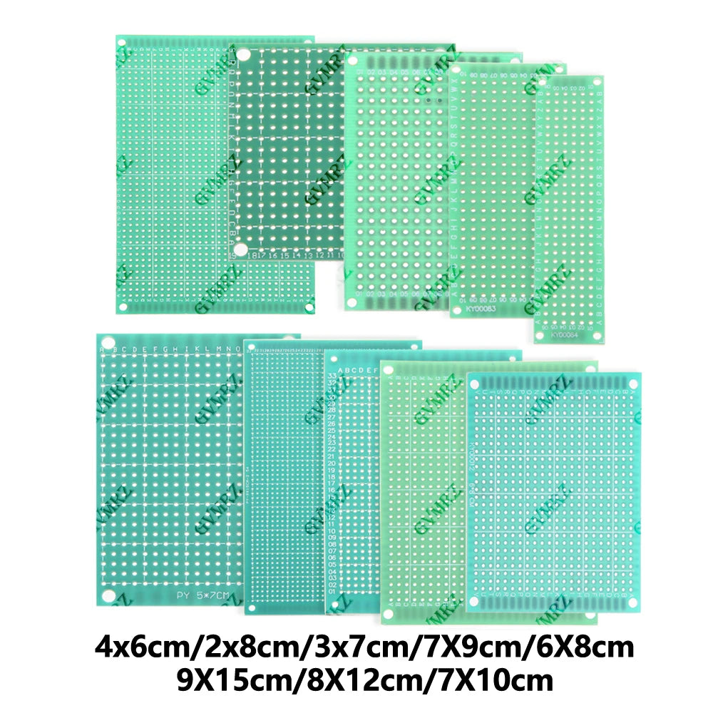 Single Sided 4x6cm 2x8cm Green PCB Prototype Board Universal Through Hole Perfboard for DIY Electronic Projects 3x7cm 7X9cm