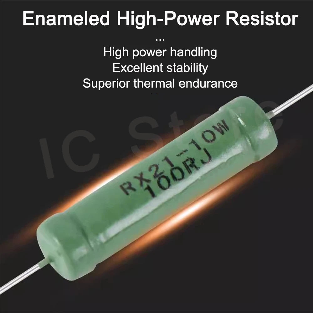 20PCS Wire Wound Resistance RX21 5W 6W 10W Resistor 5% 3 4.7 10 22 27 47 100 120 180 200 220 270 330R 360 510 1K 10K 12K 15K Ohm