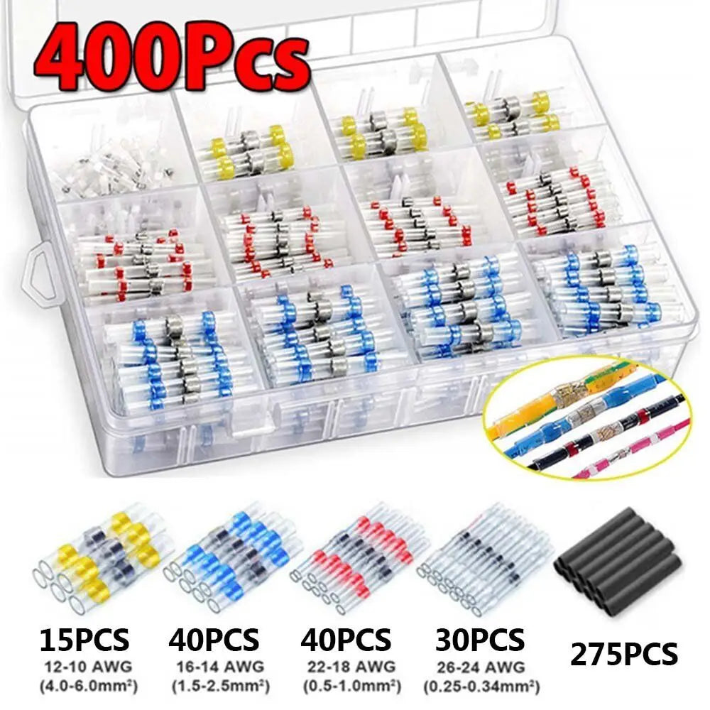 50-1000PCS Solder Seal Quick Wire Connectors Heat Shrink Butt Electrical Waterproof Kit Sleeve Connect Insulated Shrinkable Tube